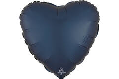 Foil Balloon - Shape - Heart - Satin True Navy - 45 cm